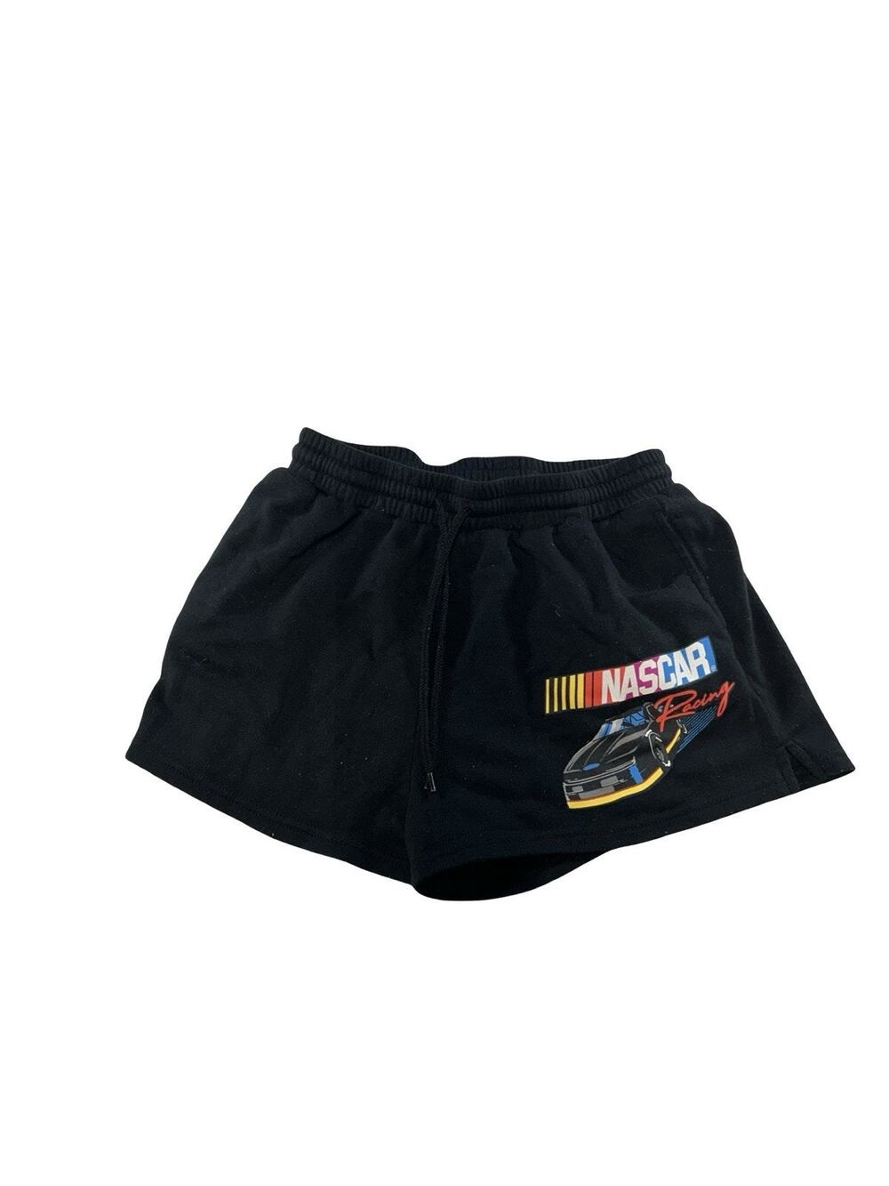 NASCAR Racing Women’s Large Black Graphic Sweat Shorts Drawstring - Picture 1 of 5